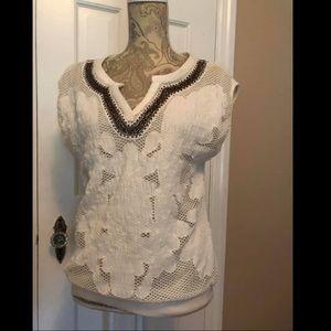 EUC Floreat floral beaded top